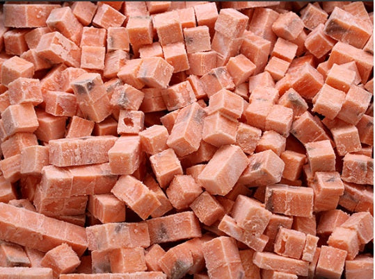 Lakse ternninger 15x15x15mm, IQF Frys, 5 kg krt Produktnummer: 71869