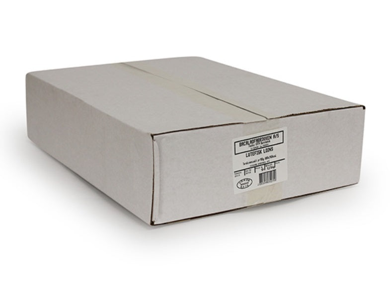 Premium Lutefisk Loin – Vakuumpakket, Bacalaofabrikken (Ca. 5 kg Kartong, Frosset) Produktnummer: 71812