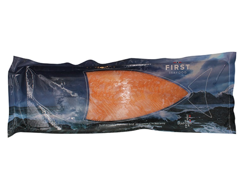 Premium kaldrøkt Norsk laksefilet i skiver, 1 kg frys, Produktnummer: 71526