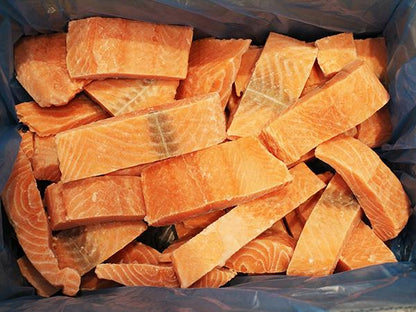 Premium Laksefilet porsjoner 125g u/skinn og bein, IQF, 5 kg, Produktnummer: 71824