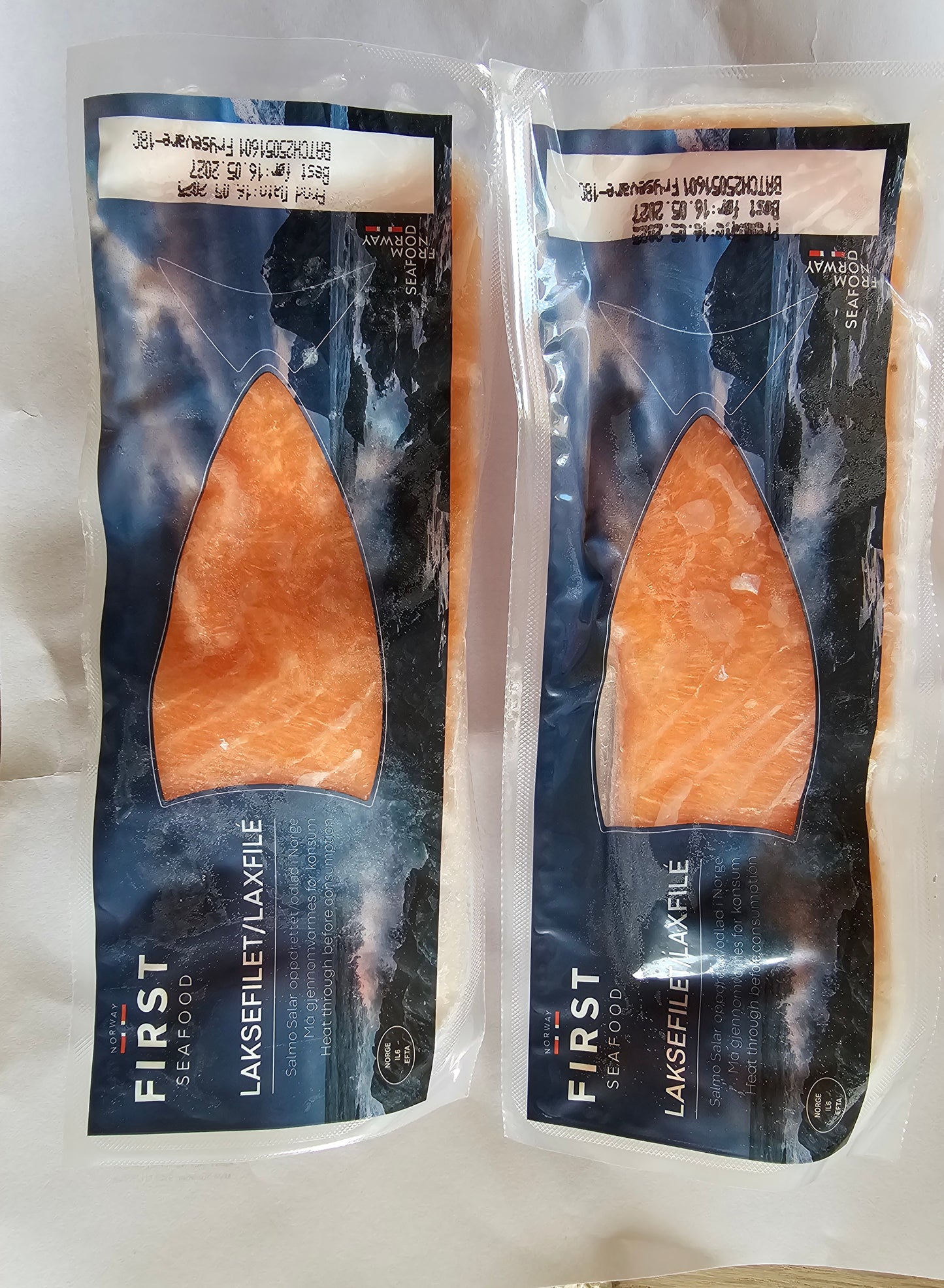 Premium Laksefilet 180gr porsjon u/skinn u/bein 900gr Produktnummer: 71715