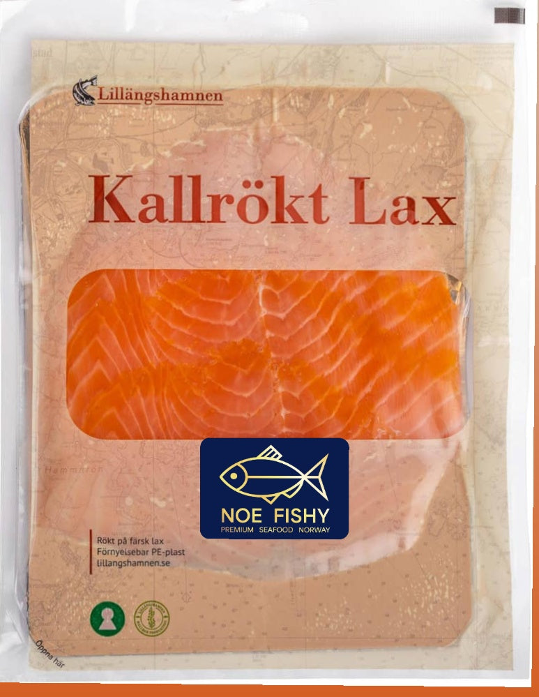 Premium kaldrøkt Norsk Superior laks i skiver 150g. Produktnummer 70170