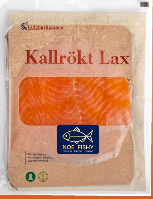 Premium kaldrøkt Norsk Superior laks i skiver 150g. Produktnummer 70170