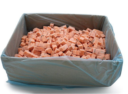 Lakse ternninger 15x15x15mm, IQF Frys, 5 kg krt Produktnummer: 71869