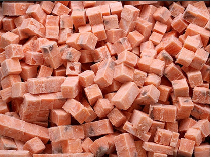 Lakse ternninger 15x15x15mm, IQF Frys, 5 kg krt Produktnummer: 71869